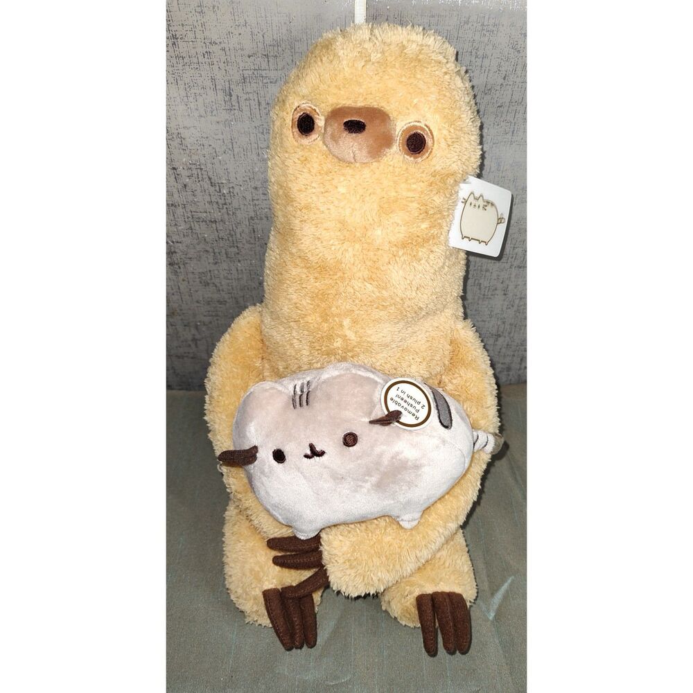 Gund Pusheen Sloth with Cat 16" Plush NWT